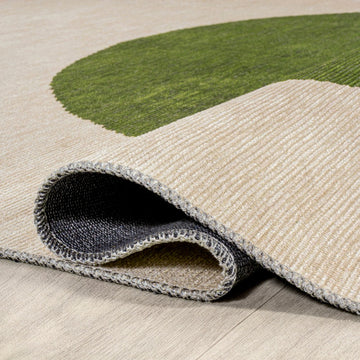 Cirkel Minimalist Geometric Dot Machine-washable Area Rug